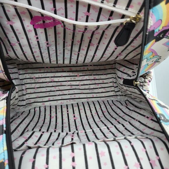 Luv Betsey Backpack Womens OS White Rainbow Unicorn Pom‎ Pom Betsey Johnson Bag